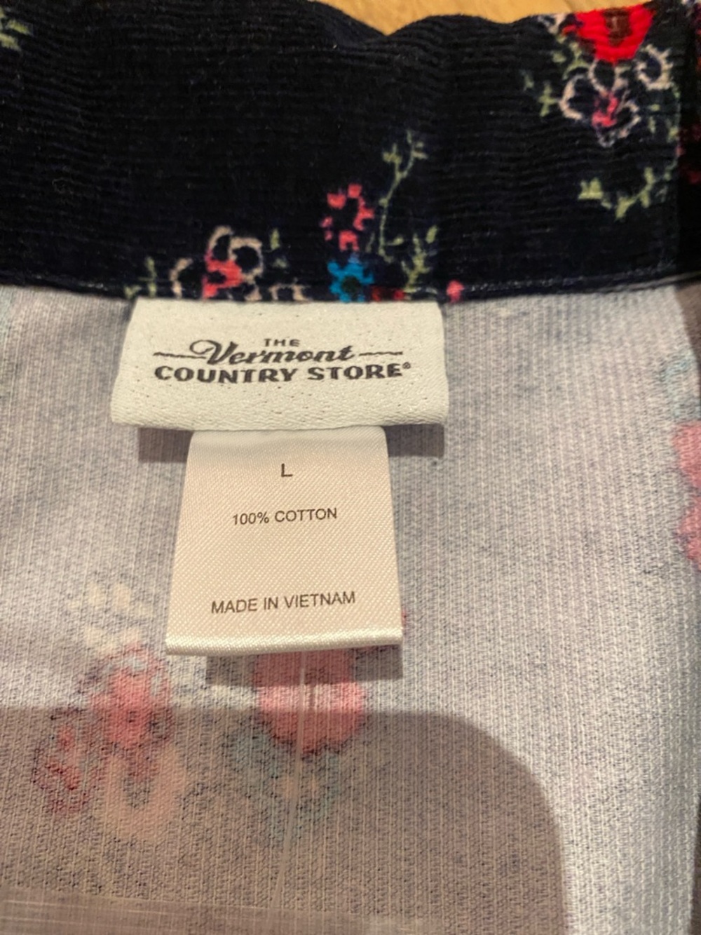 The Vermont Country Store Pin Corduroy Prairie Cottagecore Modest Floral Dress L - Picture 6 of 11